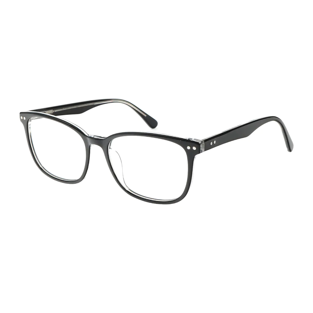 Rectangle Transparent Black Eyeglasses