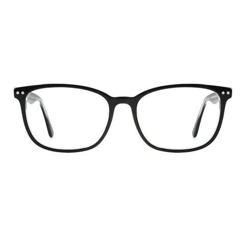 Rectangle Transparent Black Eyeglasses