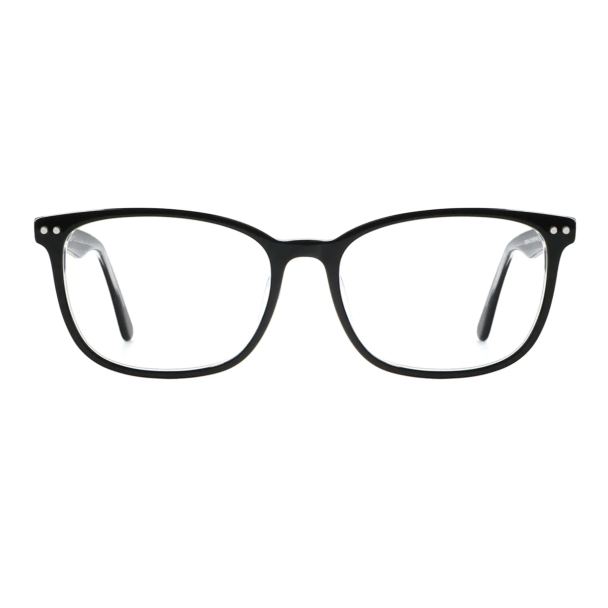 Rectangle Transparent Black Eyeglasses