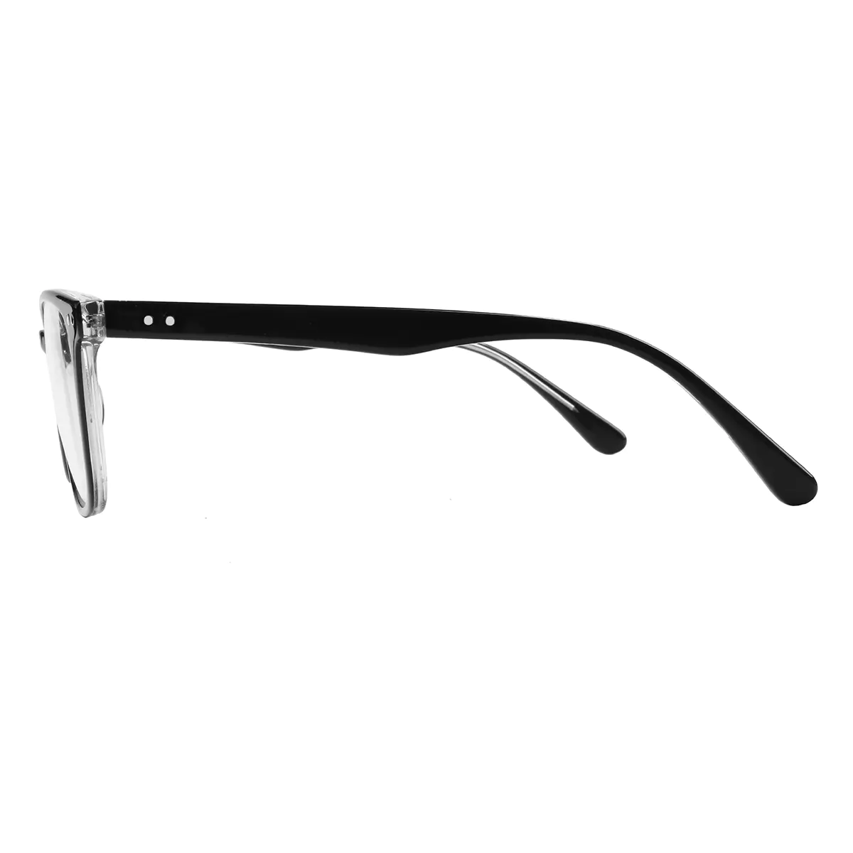 Rectangle Transparent Black Eyeglasses