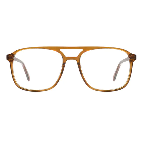 Aviator Transparent Brown Eyeglasses