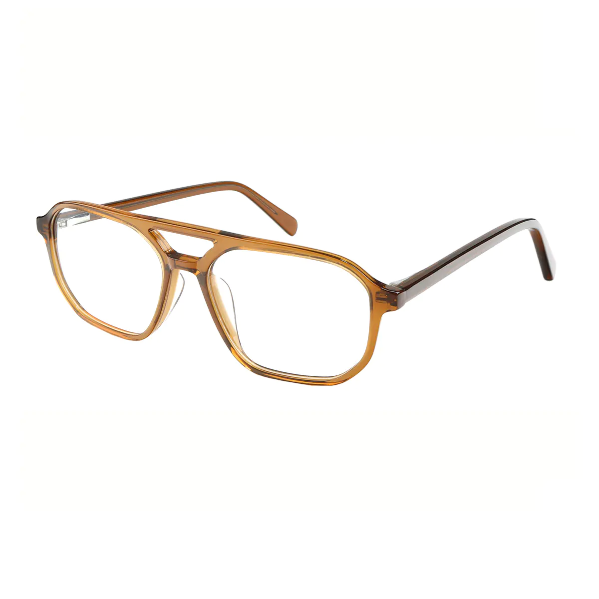 Aviator Transparent Brown Eyeglasses