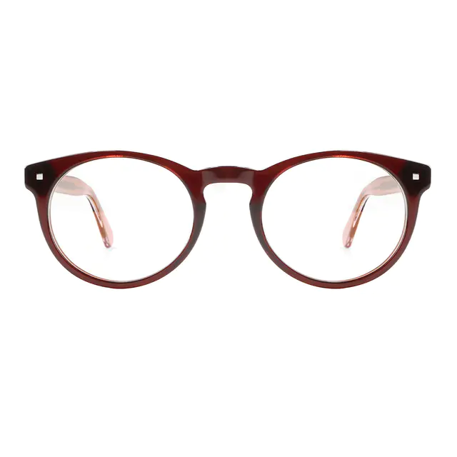 Oval Transparent Brown Eyeglasses