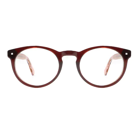 Oval Transparent Brown Eyeglasses