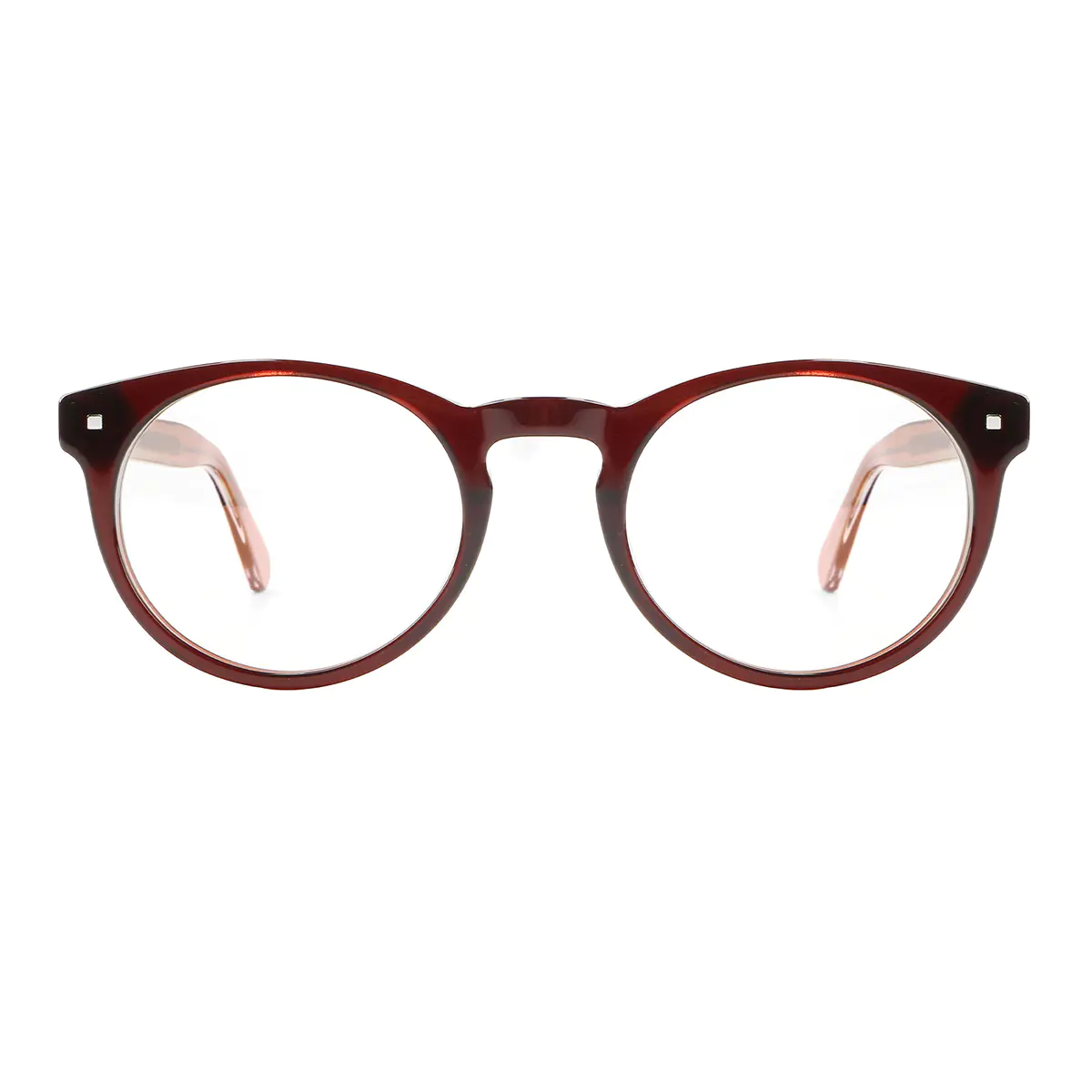 Oval Transparent Brown Eyeglasses
