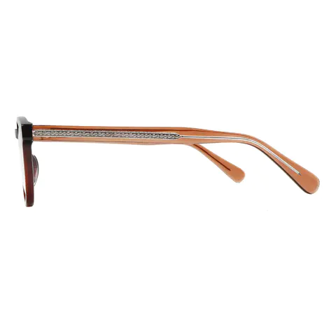 Oval Transparent Brown Eyeglasses
