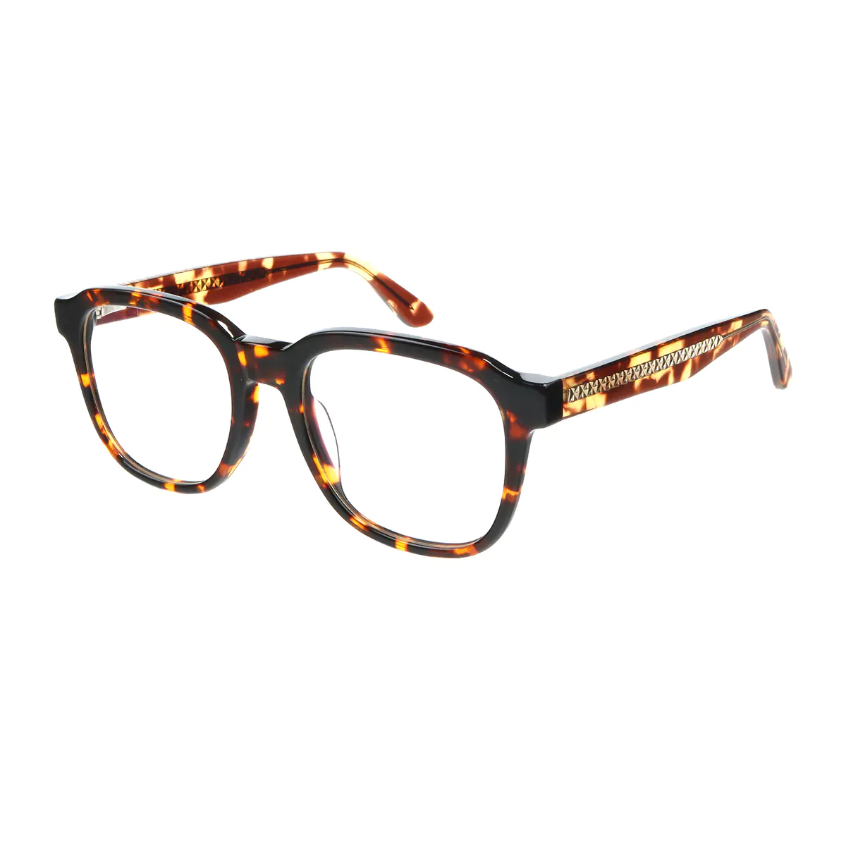 Square Dark Tortoiseshell Eyeglasses