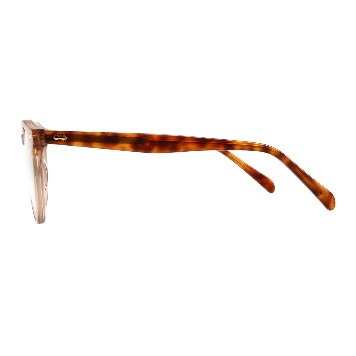 Round Transparent Amber Eyeglasses