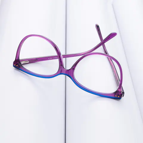 Square Purple Eyeglasses