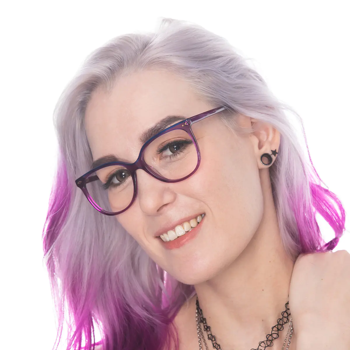 Square Purple Eyeglasses