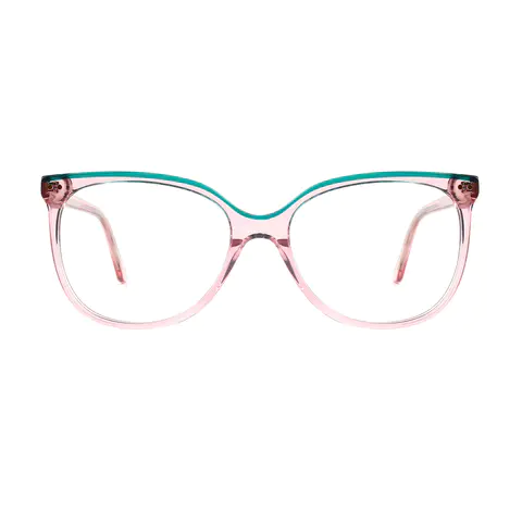 Square Blue/Pink Eyeglasses