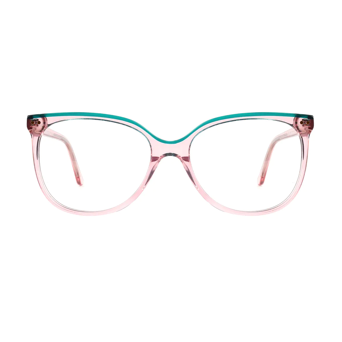 Square Blue/Pink Eyeglasses