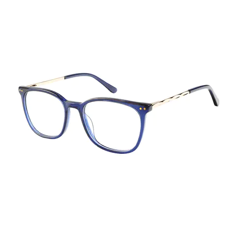 Square Transparent Blue Eyeglasses