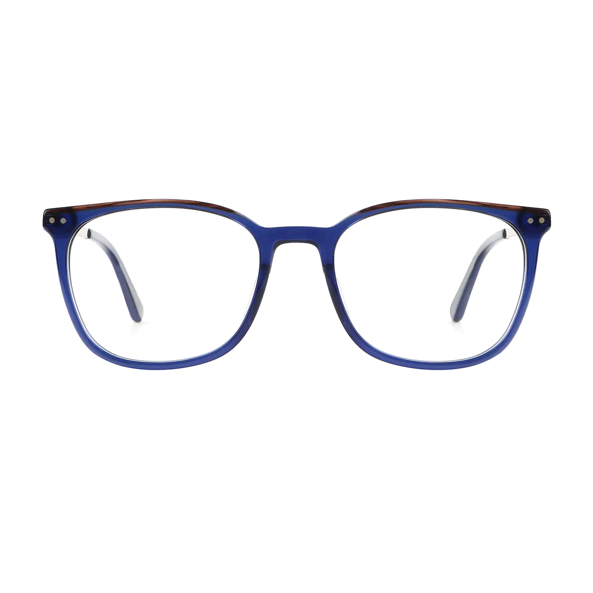 Square Transparent Blue Eyeglasses