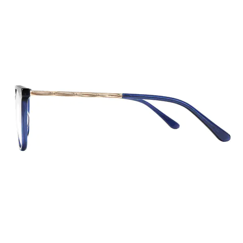 Square Transparent Blue Eyeglasses