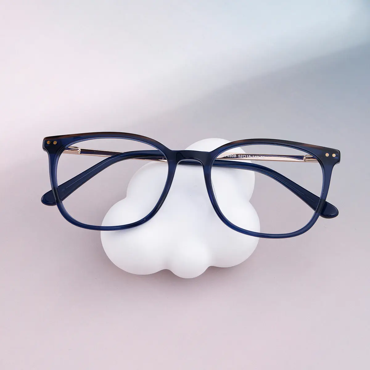 Square Transparent Blue Eyeglasses