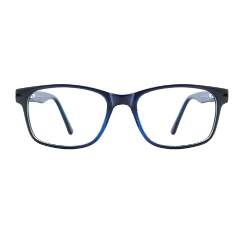Rectangle Blue Eyeglasses