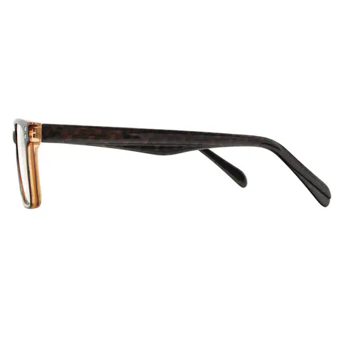 Rectangle Black Gold Eyeglasses