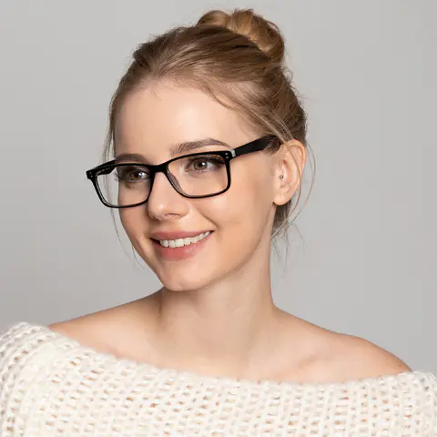 Rectangle Black/Clear Eyeglasses
