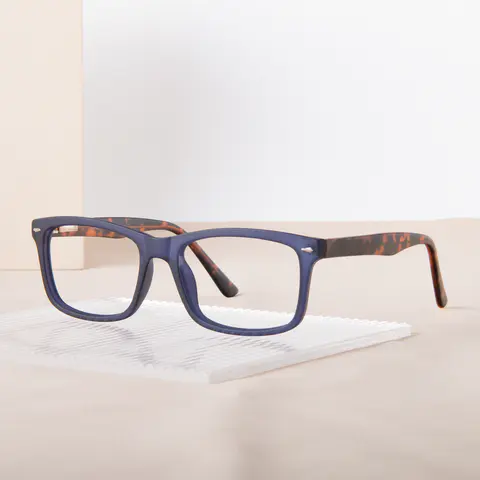 Rectangle Blue Eyeglasses