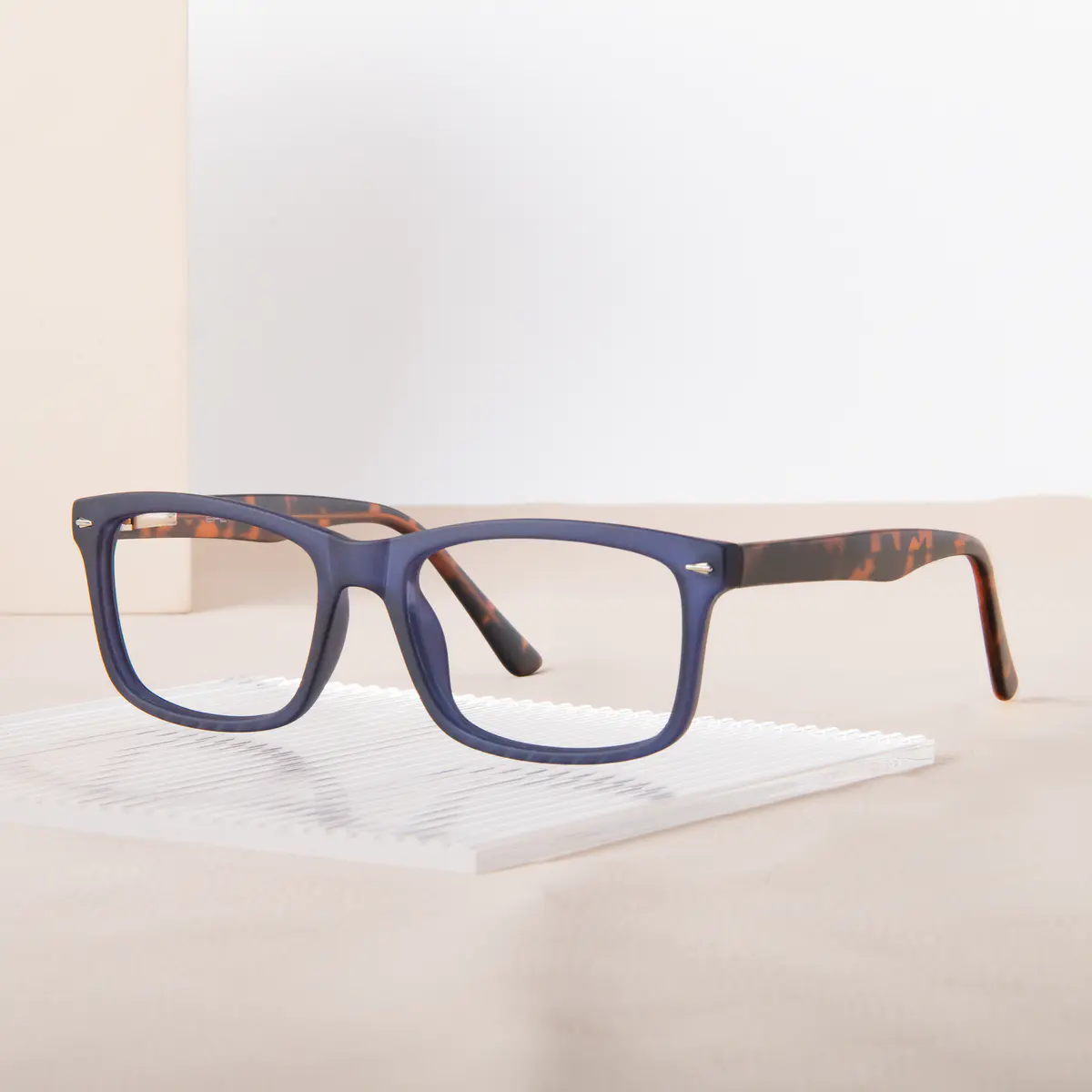 Rectangle Blue Eyeglasses