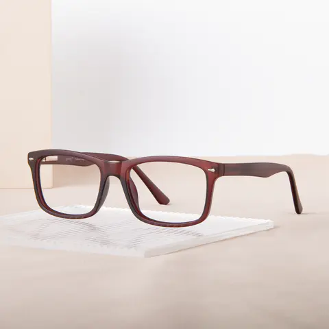 Rectangle Brown Eyeglasses