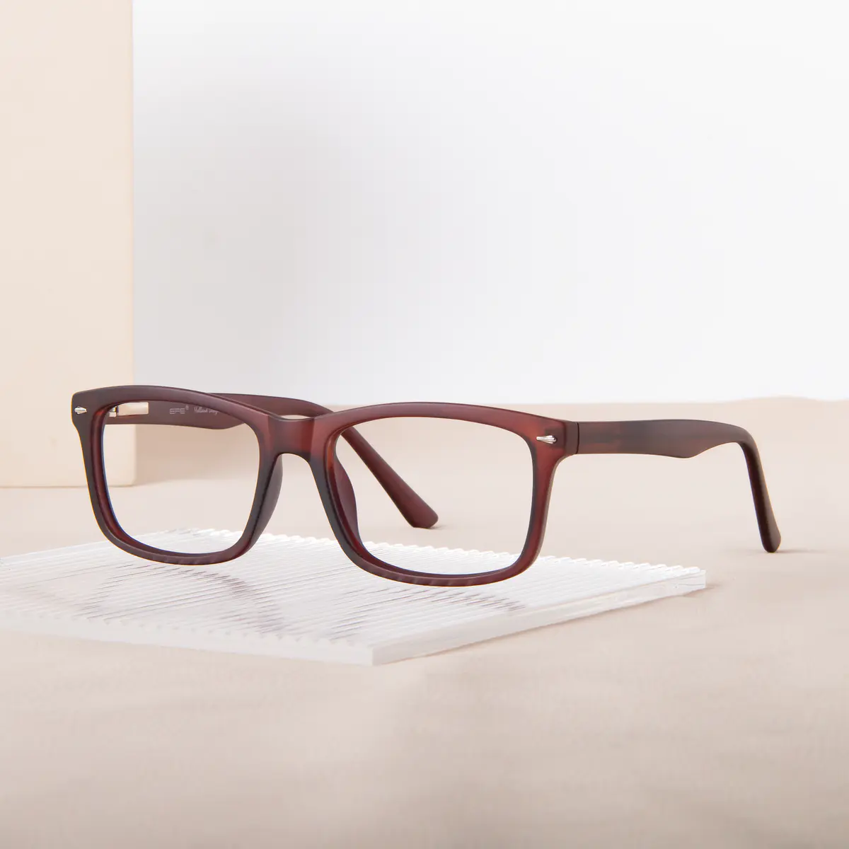 Rectangle Brown Eyeglasses