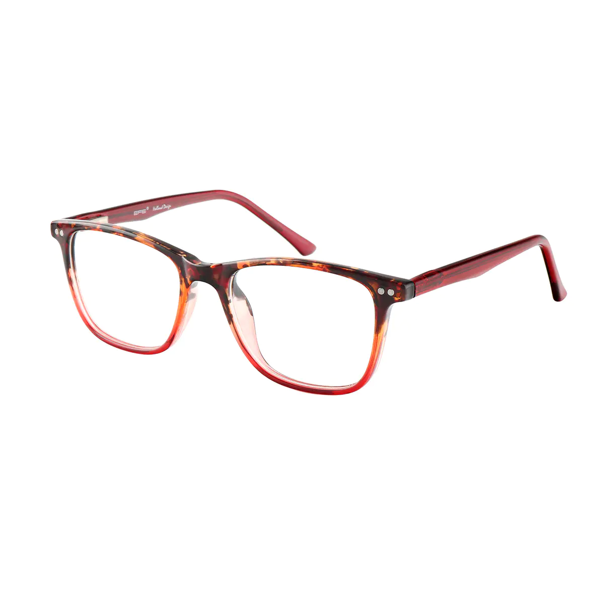 Rectangle Tortoiseshell/Red Eyeglasses