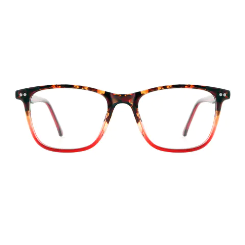 Rectangle Tortoiseshell/Red Eyeglasses