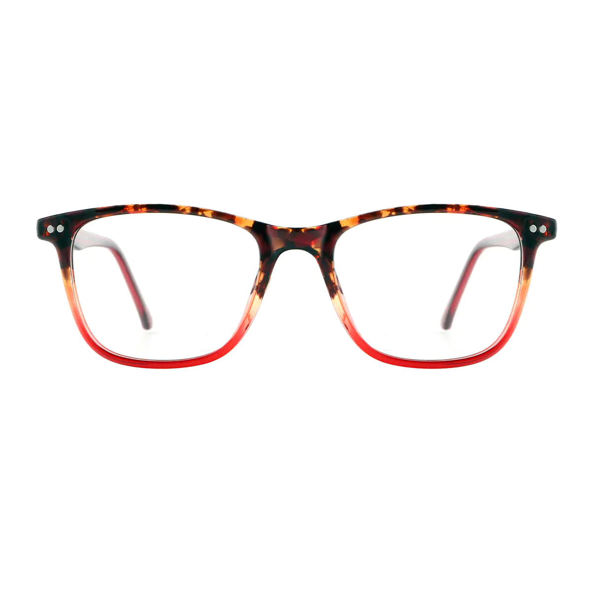 Rectangle Tortoiseshell/Red Eyeglasses