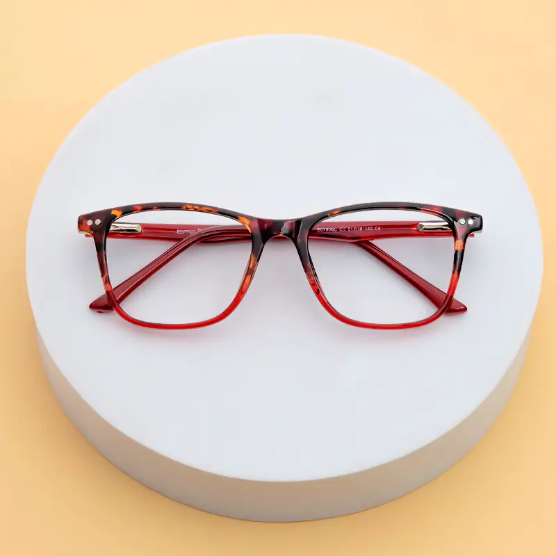 Rectangle Tortoiseshell/Red Eyeglasses