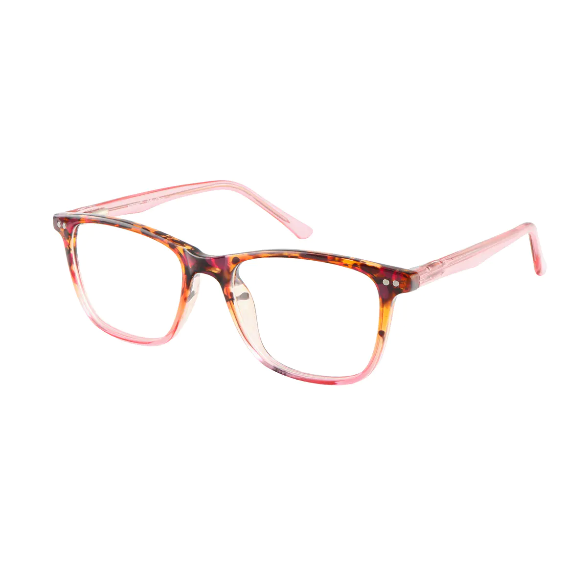 Rectangle Tortoiseshell/Pink Eyeglasses