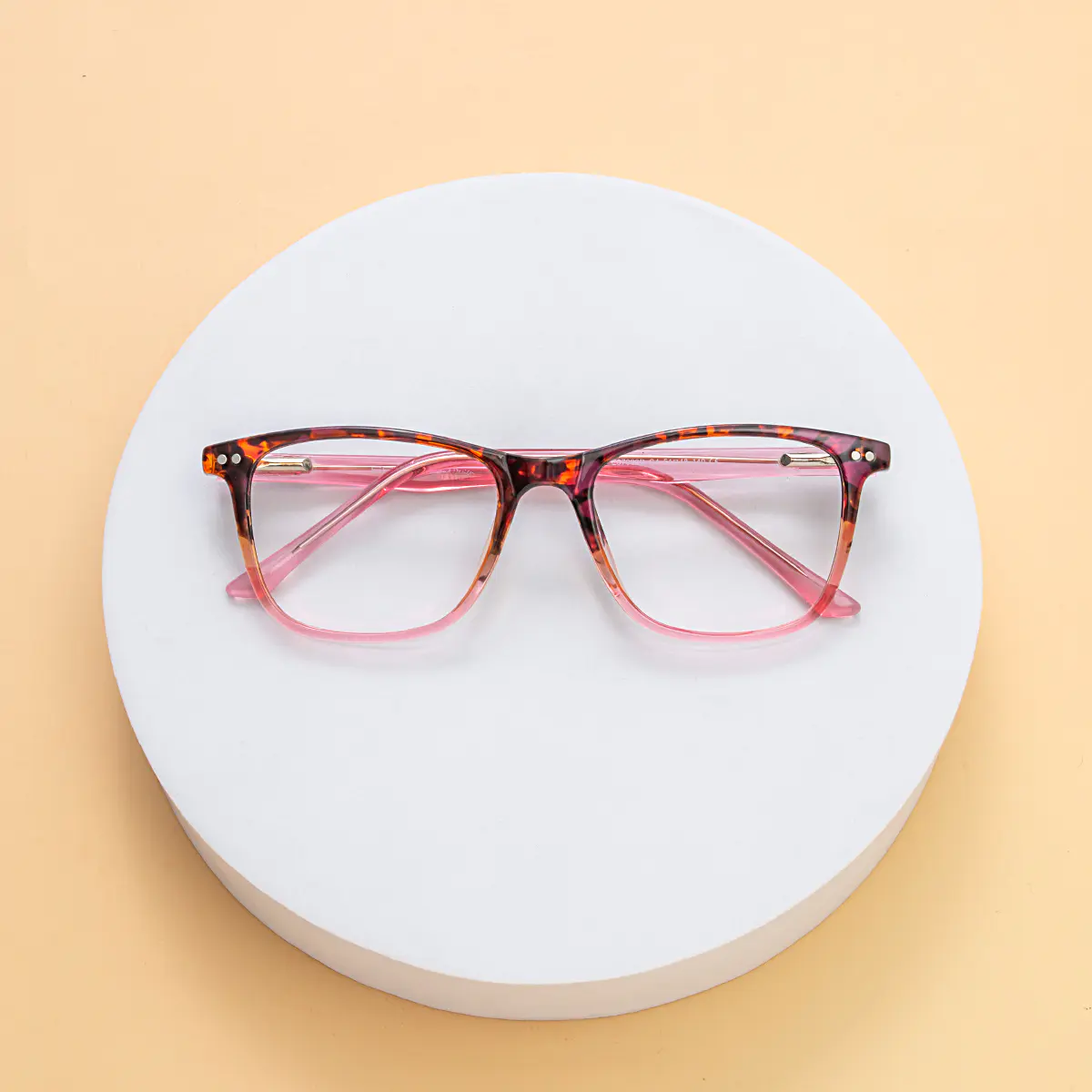 Rectangle Tortoiseshell/Pink Eyeglasses