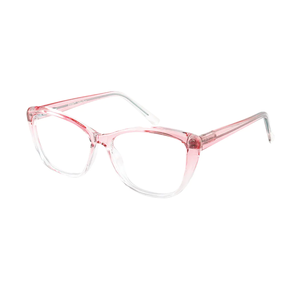 Square Transparent Pink Eyeglasses