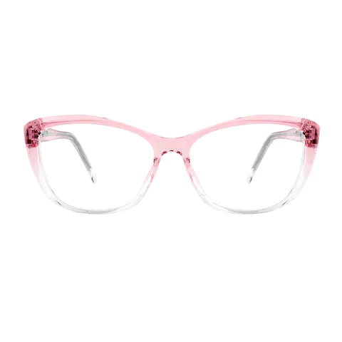 Square Transparent Pink Eyeglasses