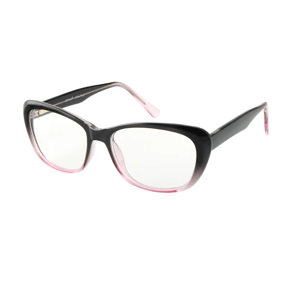 Rectangle Transparent Pink Eyeglasses