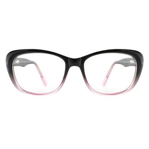 Rectangle Transparent Pink Eyeglasses