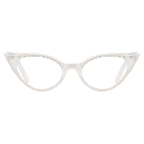 Cat-eye White Reading Glasses
