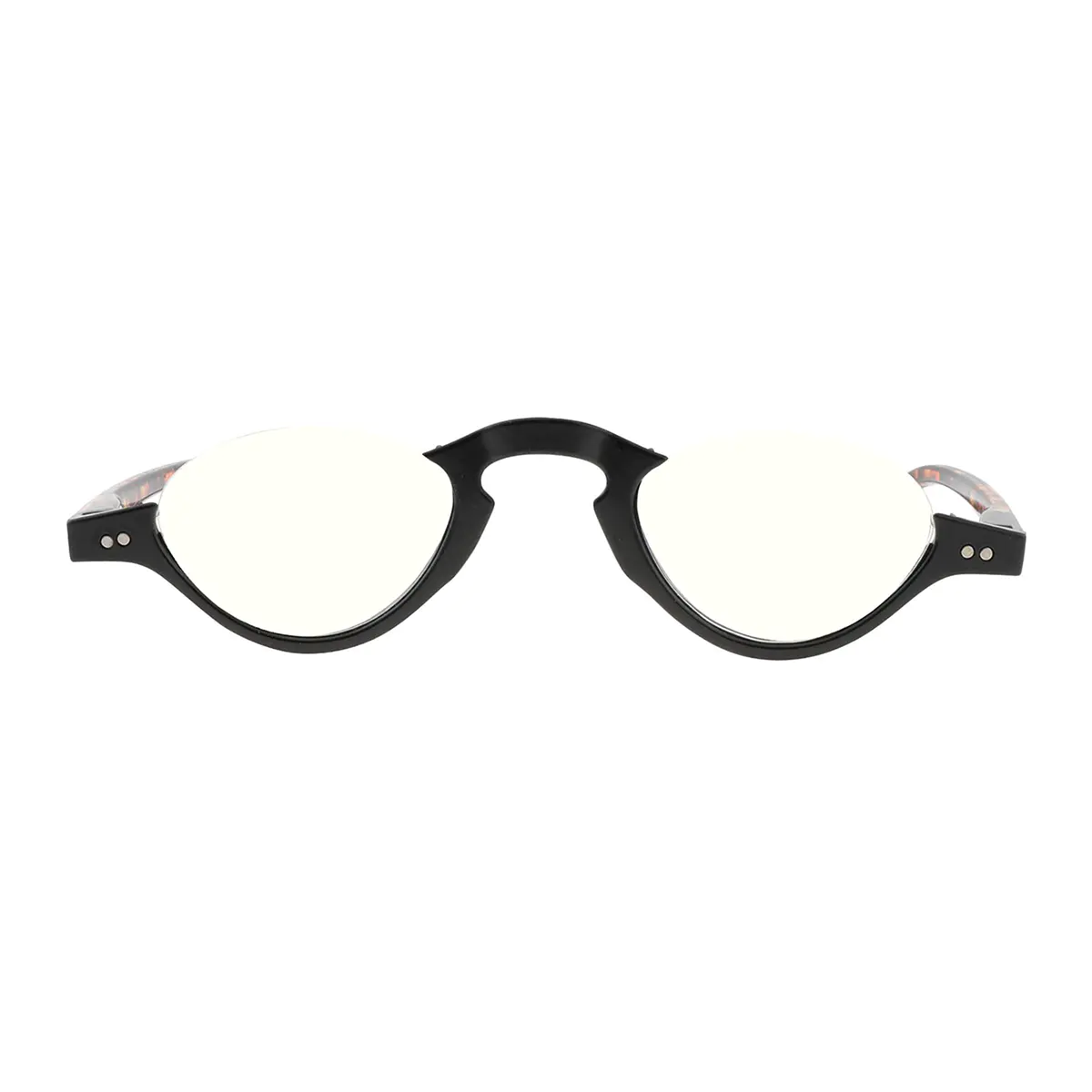 Oval Black Reading Glasses