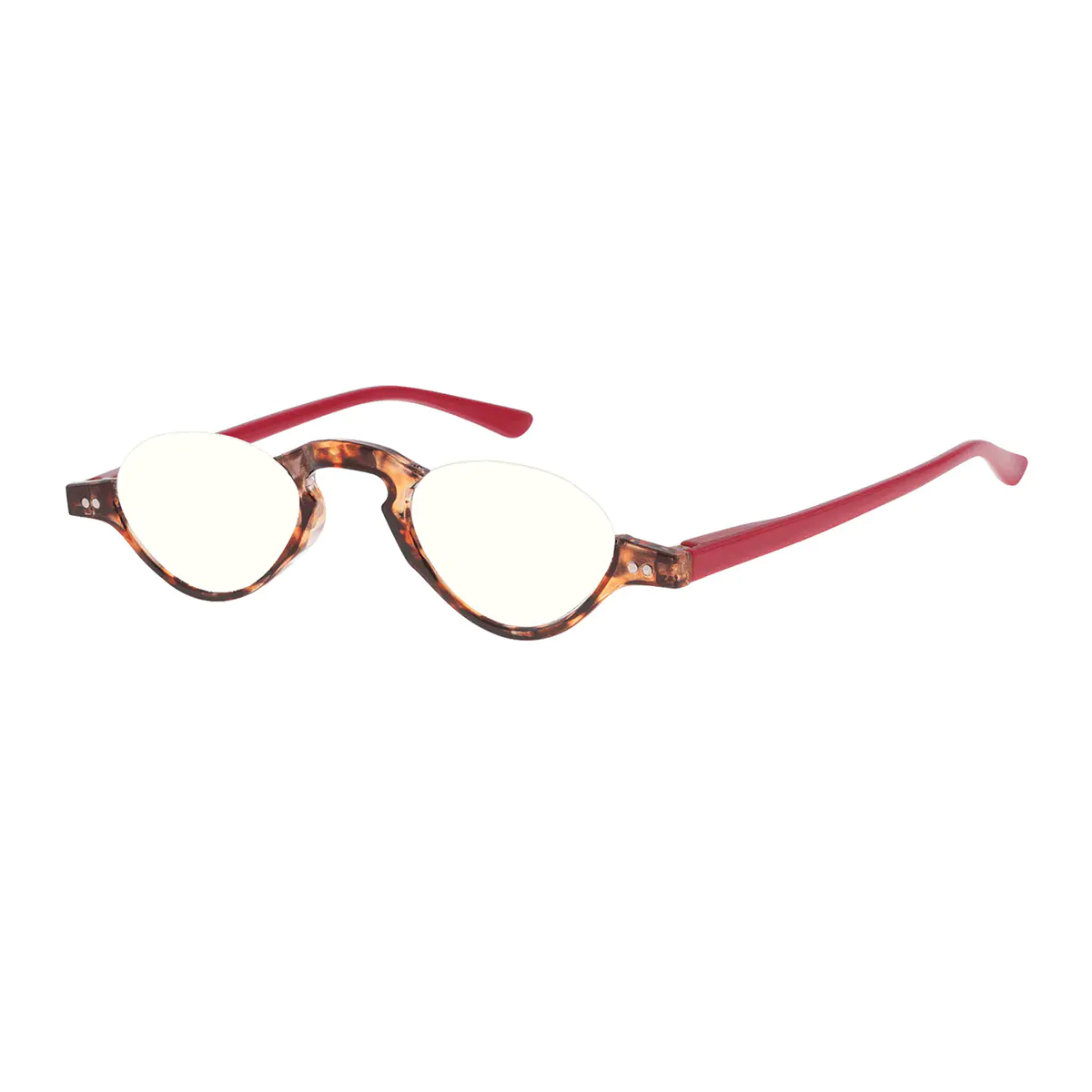 Oval Red Reading Glasses