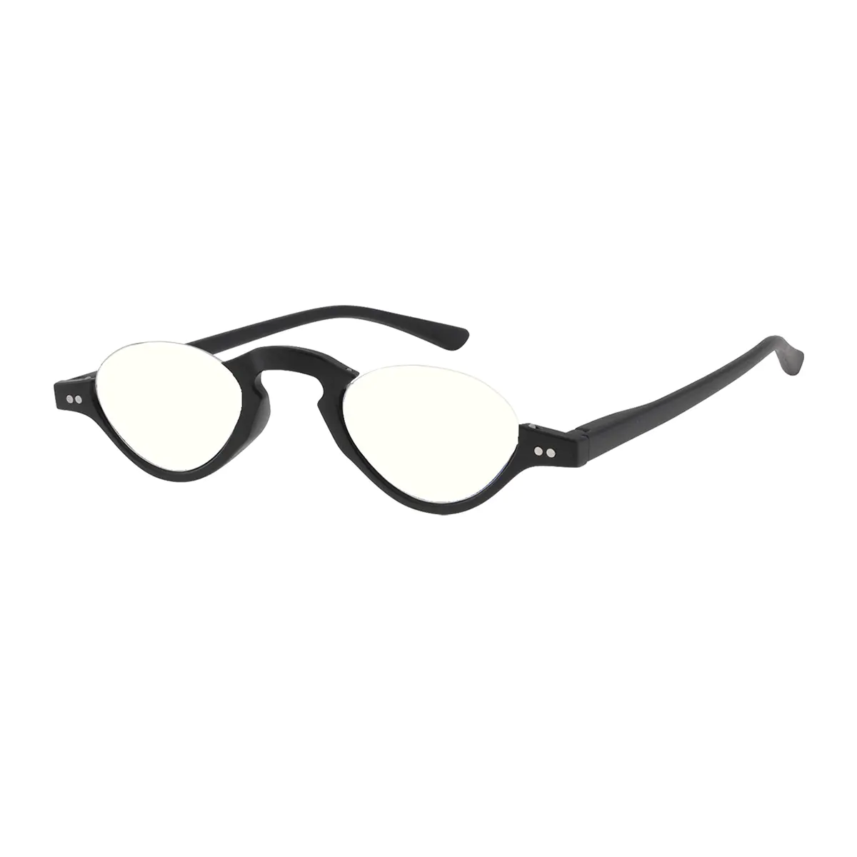 Oval Black Reading Glasses