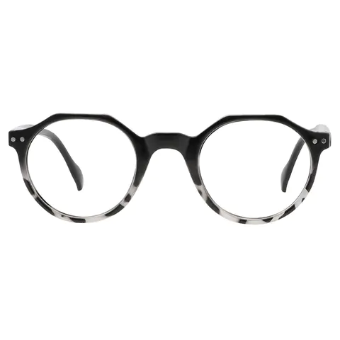 Round Gradient Black Reading Glasses