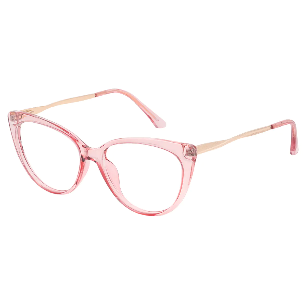 Cat-eye Transparent Pink Eyeglasses