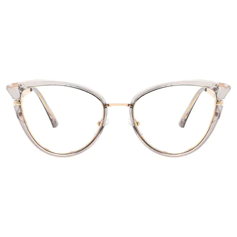 Cat-eye Transparent Gray Eyeglasses