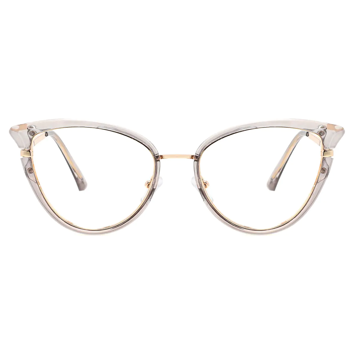 Cat-eye Transparent Gray Eyeglasses