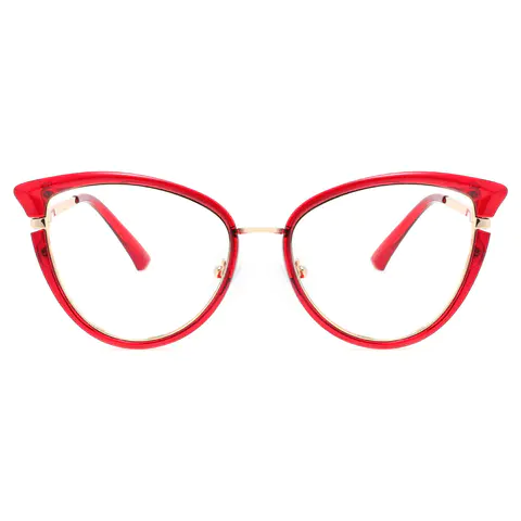 Cat-eye Transparent Red Eyeglasses