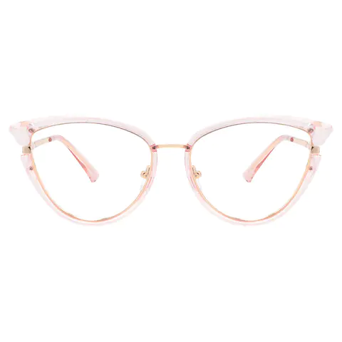 Cat-eye Transparent Pink Eyeglasses