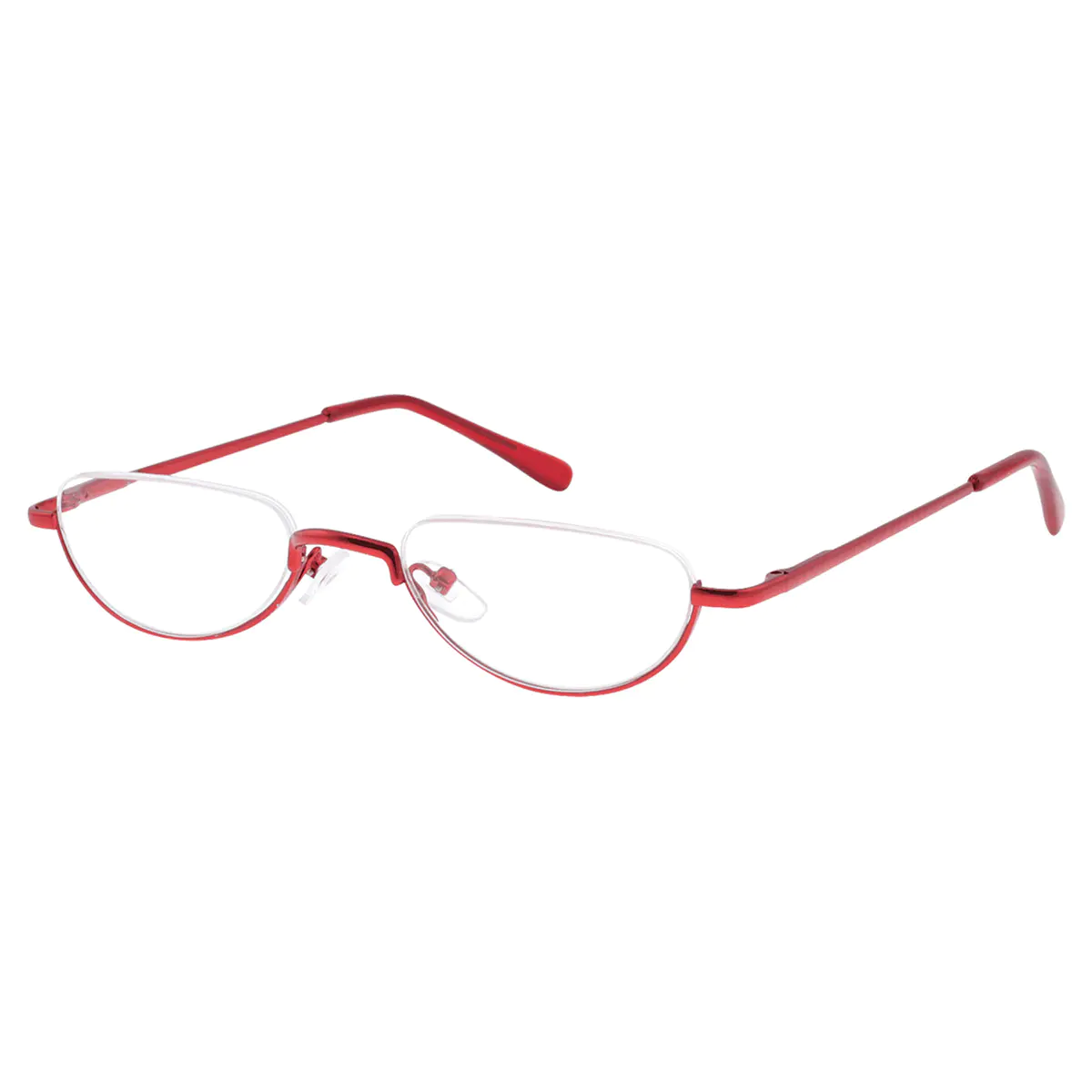 Oval Red Reading Glasses