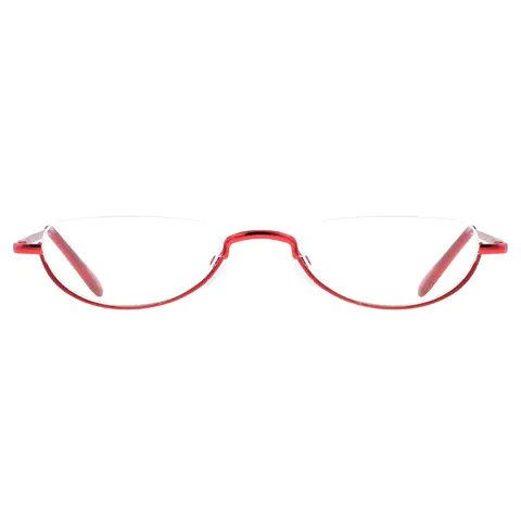 Oval Red Reading Glasses