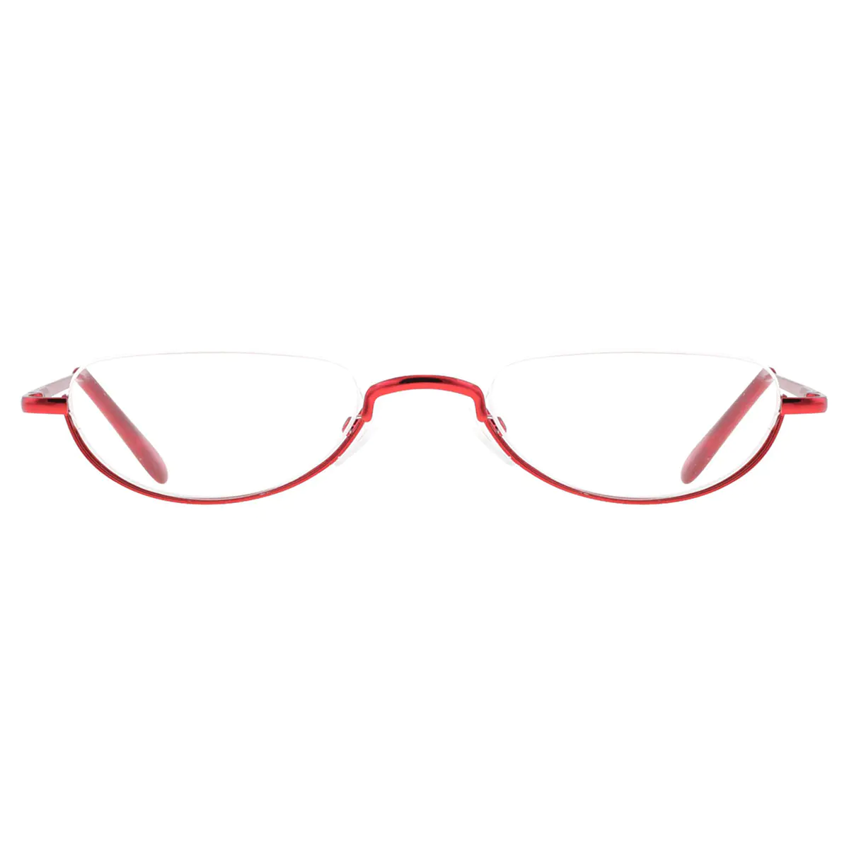 Oval Red Reading Glasses